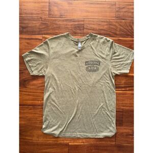Next Level Apparel Mens T Shirt Tan‎ Airborne Military Paratrooper Graphic Tee M